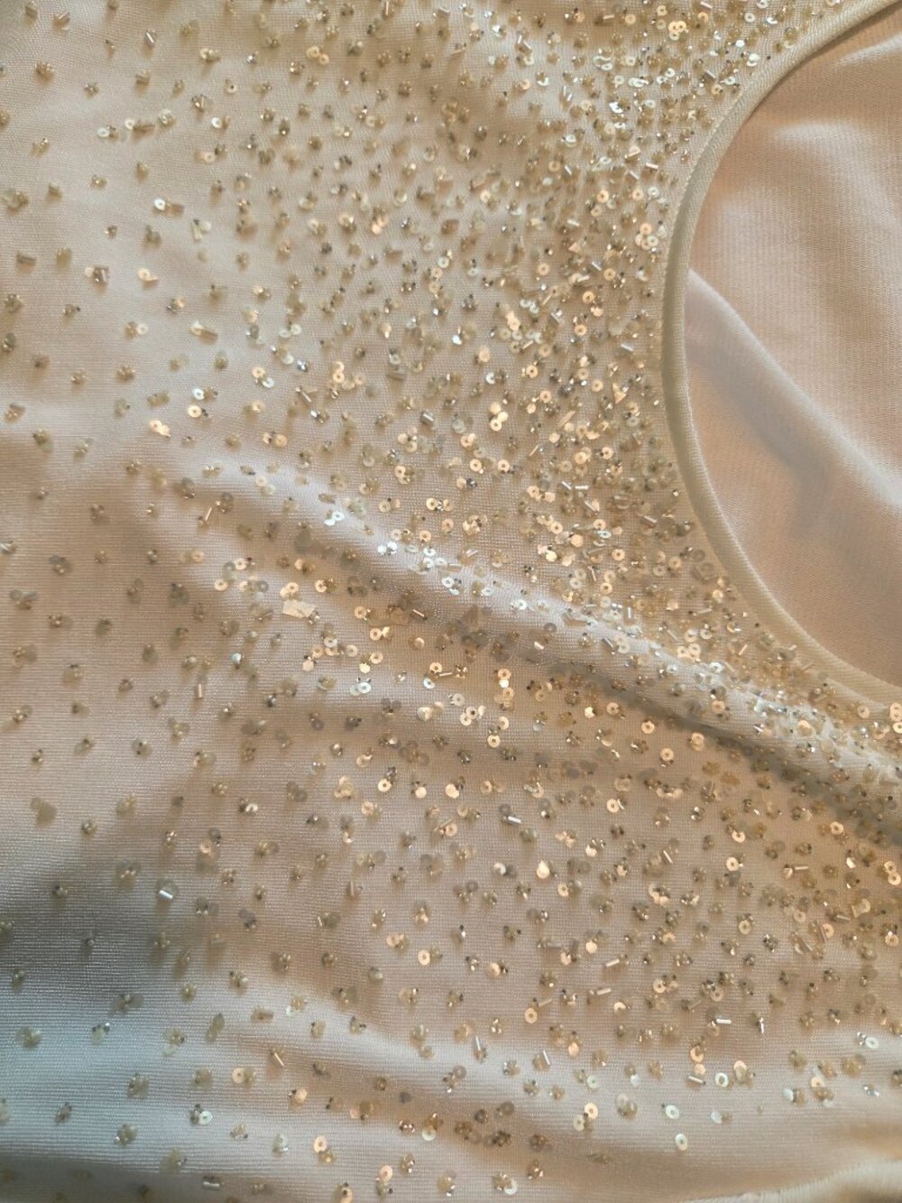 Chicos Traveler Ivory White Ombre Sequin Short Sleeve Blouse Size 3/XL/16 - Picture 5 of 7